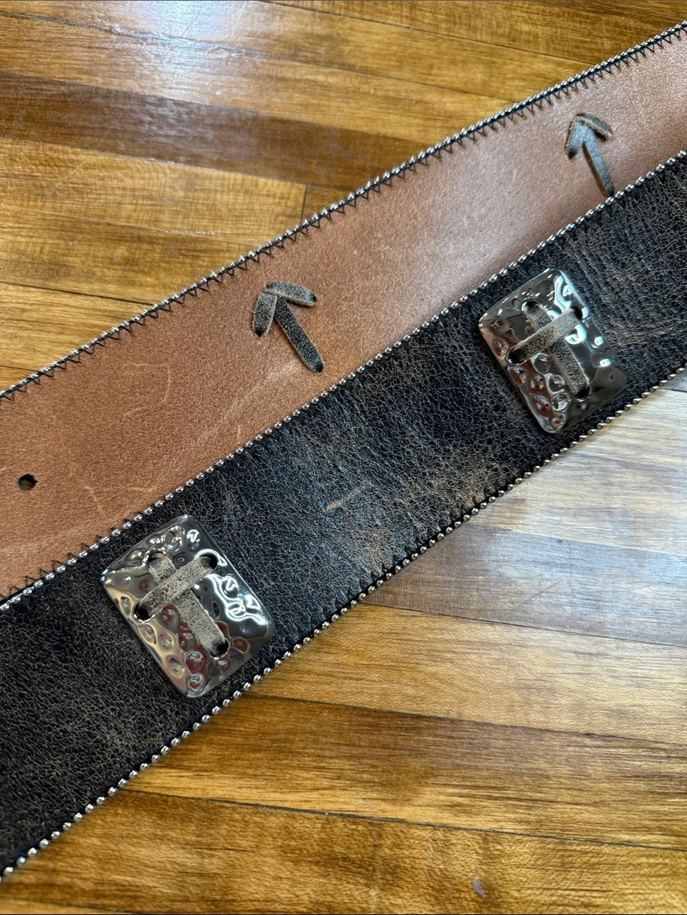 3D Leather Belt Thick with Crosses and large Buckle (15)